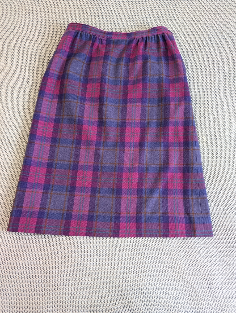 Vtg Pendleton Plaid Wool Purple Skirt Sz 4